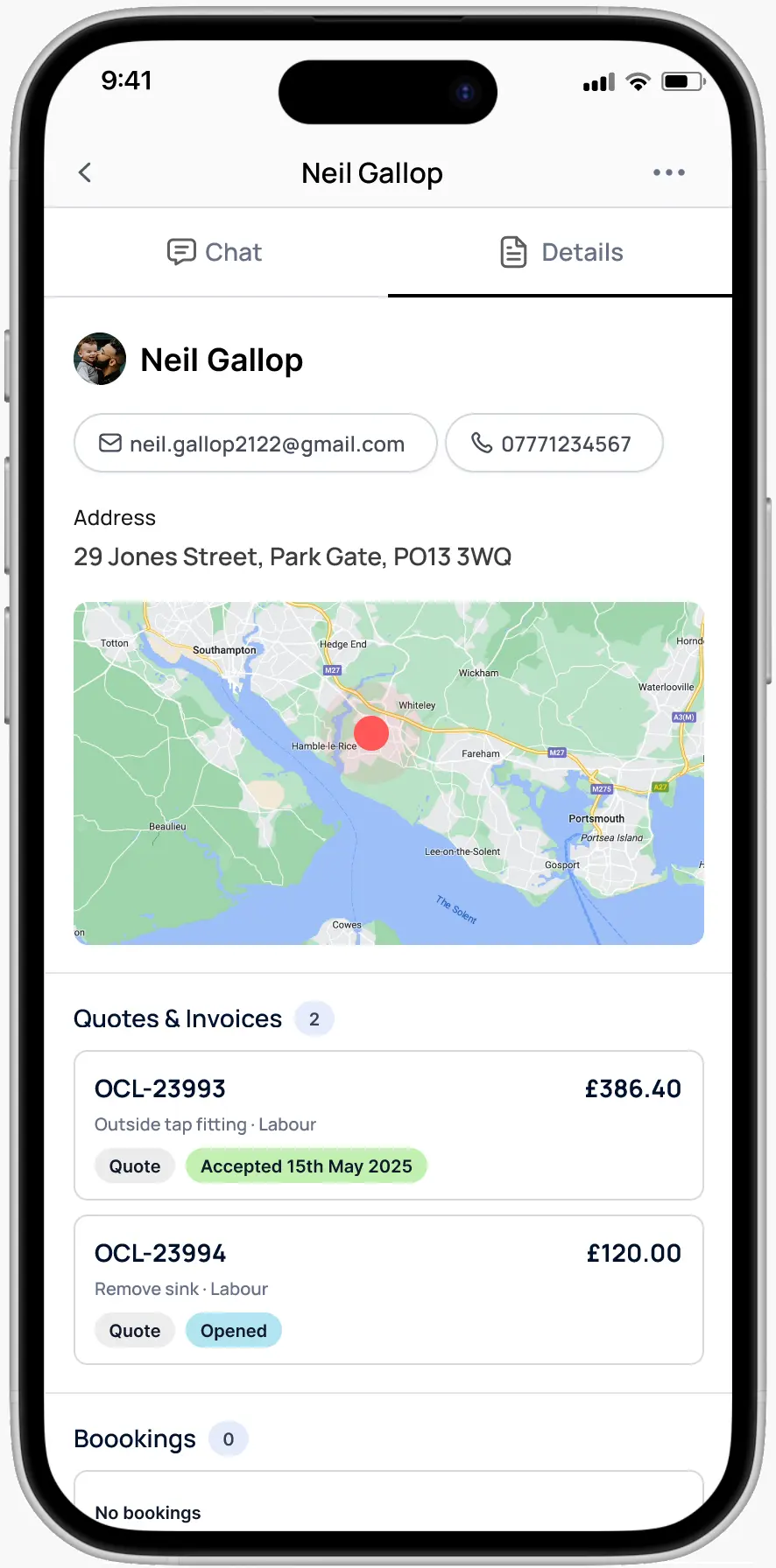 Inbox - Chat details