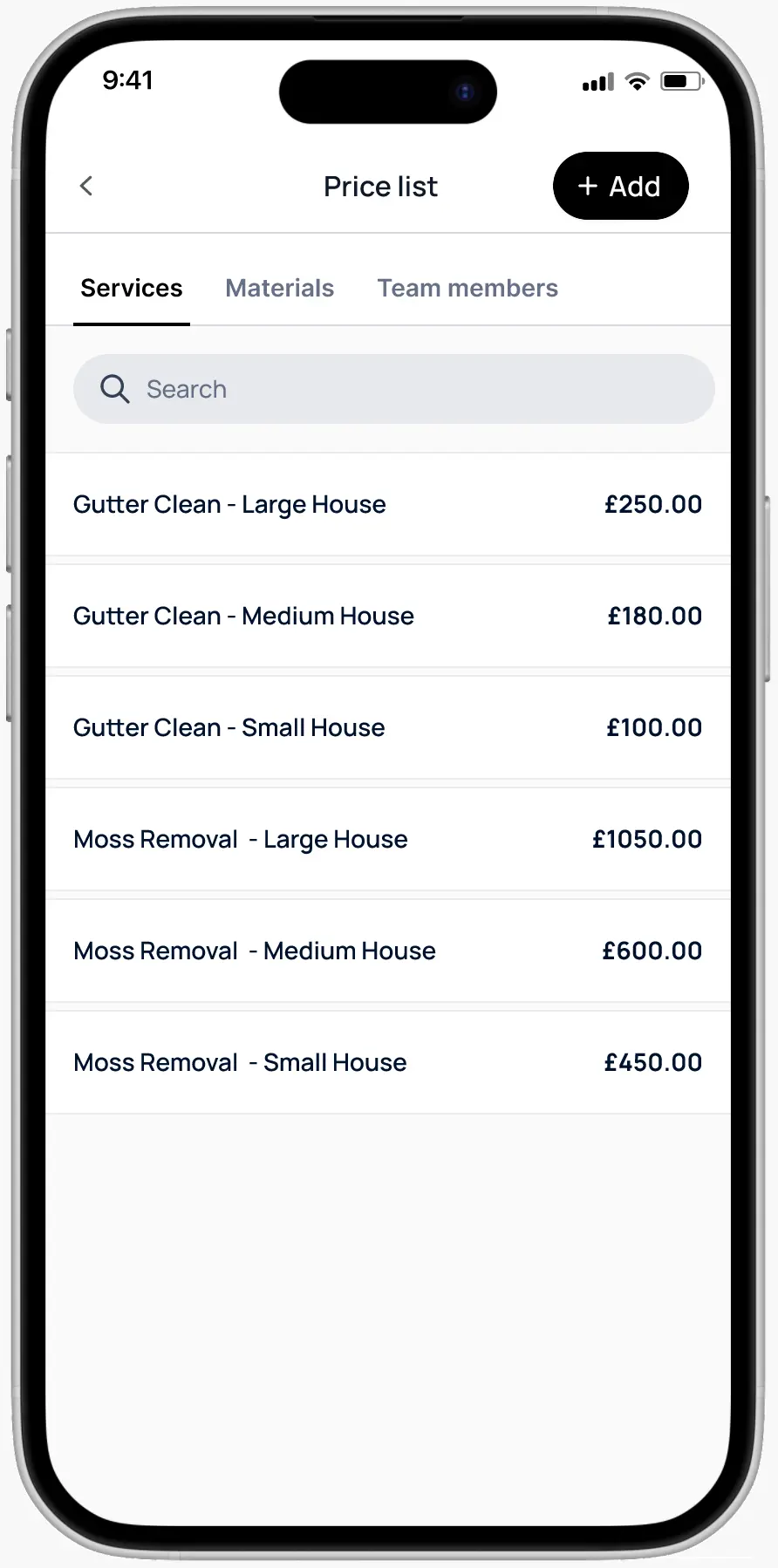 Quick access to pricing